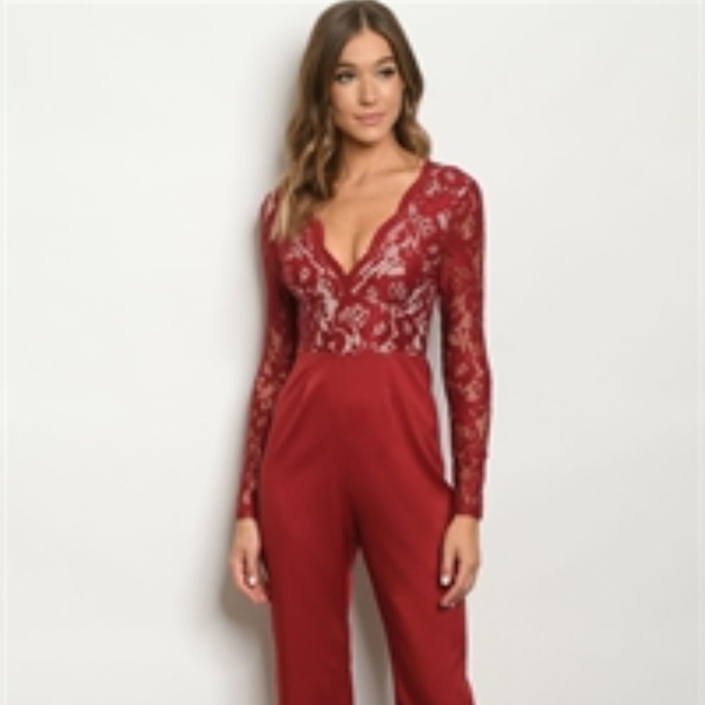 Jumpsuit in burgundy NWT - Picture 1 of 3